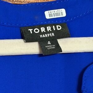 Torrid Harper Royal Blue Blouse 4